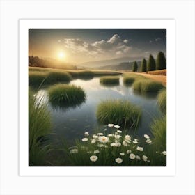 Sunrise By The Lake 1 Art Print