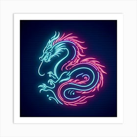 Neon Dragon Art Print