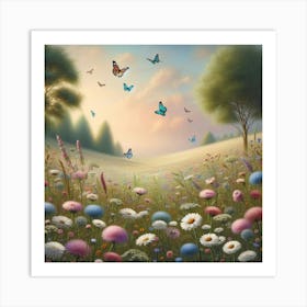 Butterflies In The Meadow Art Print