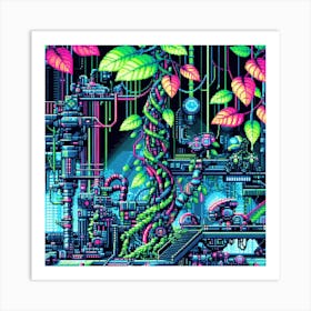 8-bit cybernetic jungle 2 Art Print