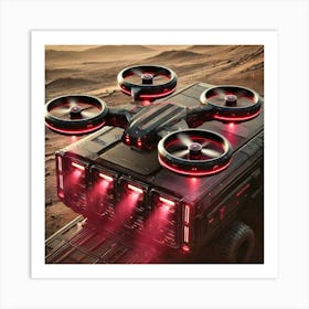 Mars Dominion Transit Rover Onboard Drone Deployment Art Print