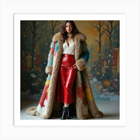 Woman In A Fur Coat 18 Art Print