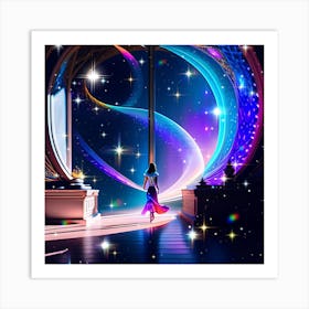 Dreaming Girl In The Doorway Art Print