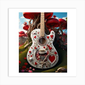 Heartstrings Monarchy Queen Of Hearts Guitar Elegance (34) Art Print