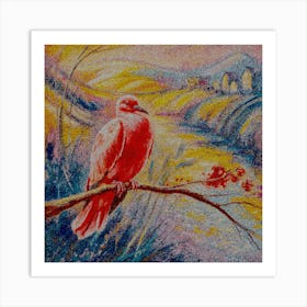 Dove On A Branch, Painting Art Art Print