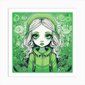 Green Girl Art Print