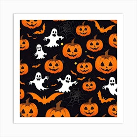 Ghosts And Pumpkins Art Print