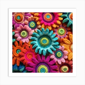 Crochet Flowers 2 Art Print