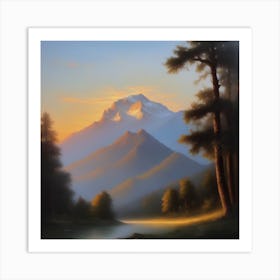 Sunrise Over The Mountains Art Print