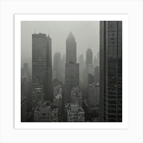 New York City In The Fog Art Print