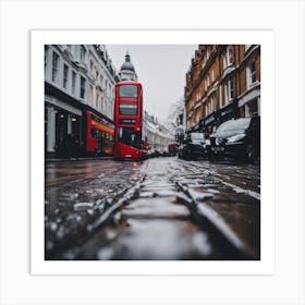 Red Double Decker Bus In London 1 Art Print