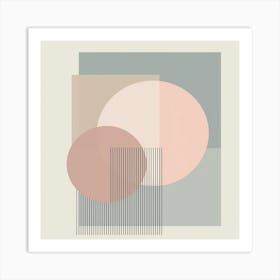 Serene Geometry: A Modern Minimalist Composition Art Print