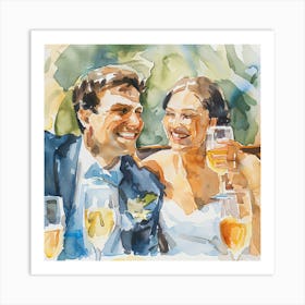 Thatworksmedia Watercolor Wedding Reception Toast Art Print