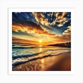 Sunset At The Beach 363 Art Print