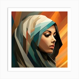 Abstract Geometric Saudi Woman 03 Art Print