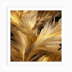 Golden Feathers Art Print