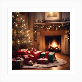 Christmas Tree With Presents 29 Art Print