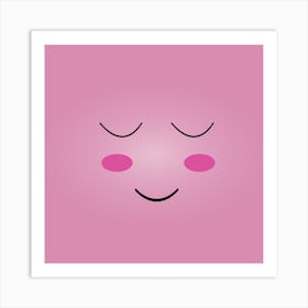 Pink Smiley Face Art Print