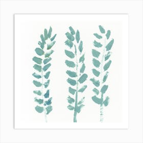 Green Wheat - minimal minimalist painting hand painted flowers nature Art Print