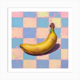 Banana Pastel Checkerboard 1 Art Print