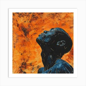 Man In Blue And Orange Art Print