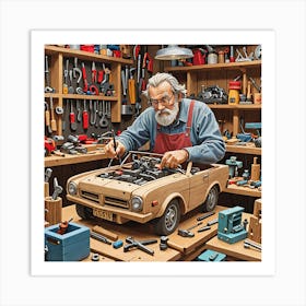 Car Mechanic Art Print