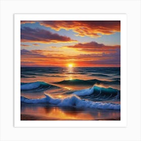 Sunset At The Beach 135 Art Print