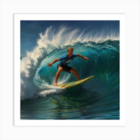 Surfer Riding A Wave 4 Art Print