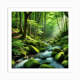 Mossy Forest 20 Art Print