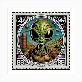 Sci Fi Alien Fantasy Stamp Art Series 1 Art Print