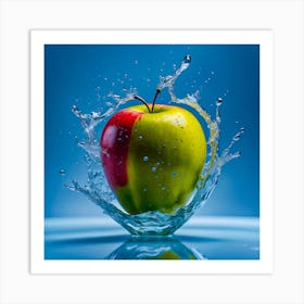 Apple Splashing Water Art Print