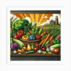 Farm Full Of Vegetables Art Print