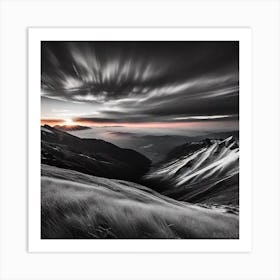 Sunrise In The Mountains 3 Art Print