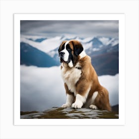 St Bernard Dog 25 Art Print