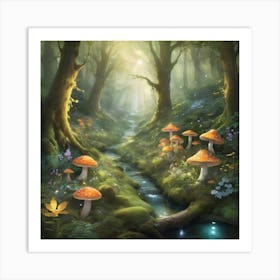 Fairy Forest Paintings Art Print 1 Art Print