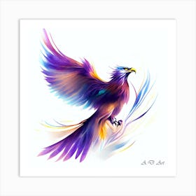 Colorful Painting of a Phoenix Design Falcon Emerging Art Print