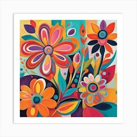 Colorful Flowers 3 Art Print