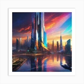 Futuristic City 76 Art Print