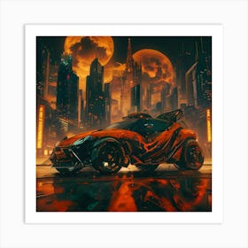 Pumpkin Car (Cyberpunk37) Art Print