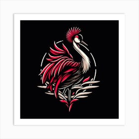 Red Crane Art Print