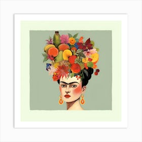 Frida Tropical Flowers Art Print