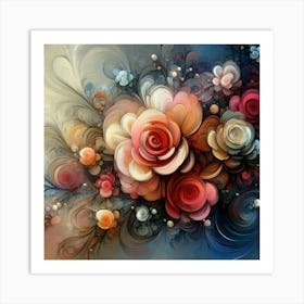 Abstract Flower Painting 14 Art Print