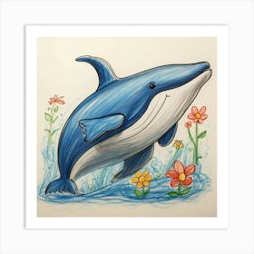 Dolphin Drawing 21 Art Print