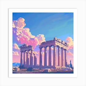 A Temple Of Olympian Zeus In Athens Lofi Illustr 1720008886 2 Art Print