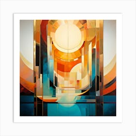 Wall Hanging Composition Fusing Art Deco Elegance With Modern Abstraction Textures And Contours Ref 344342406 (2) Art Print