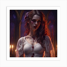 vampire  bride Art Print