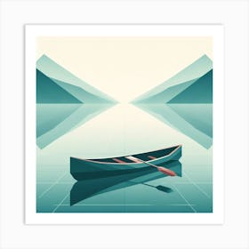 Canoe On Water Art Print