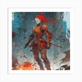 Red Haired Warrior Art Print