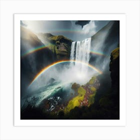 Rainbow Waterfall Art Print