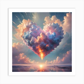 Heart Shaped Clouds Art Print